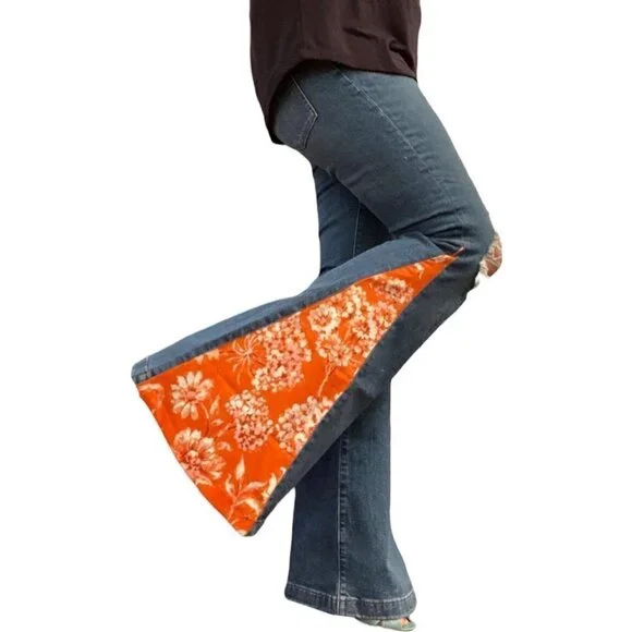 Reworked Distressed Wide Leg Flares - Picture 2 of 4